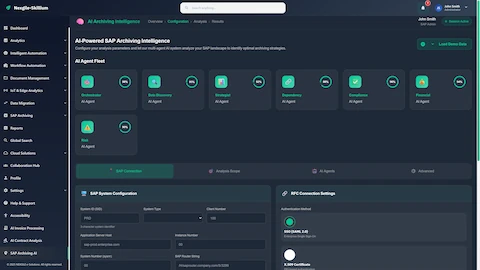 Enterprise SAP Archiving Intelligence Platform interface
